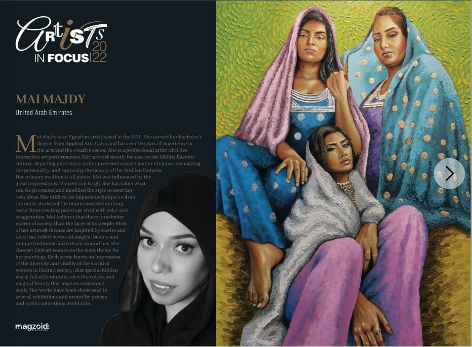 Artist Mai Majdy one of the «Artists in Focus 2022» by Magzoid Magazine.