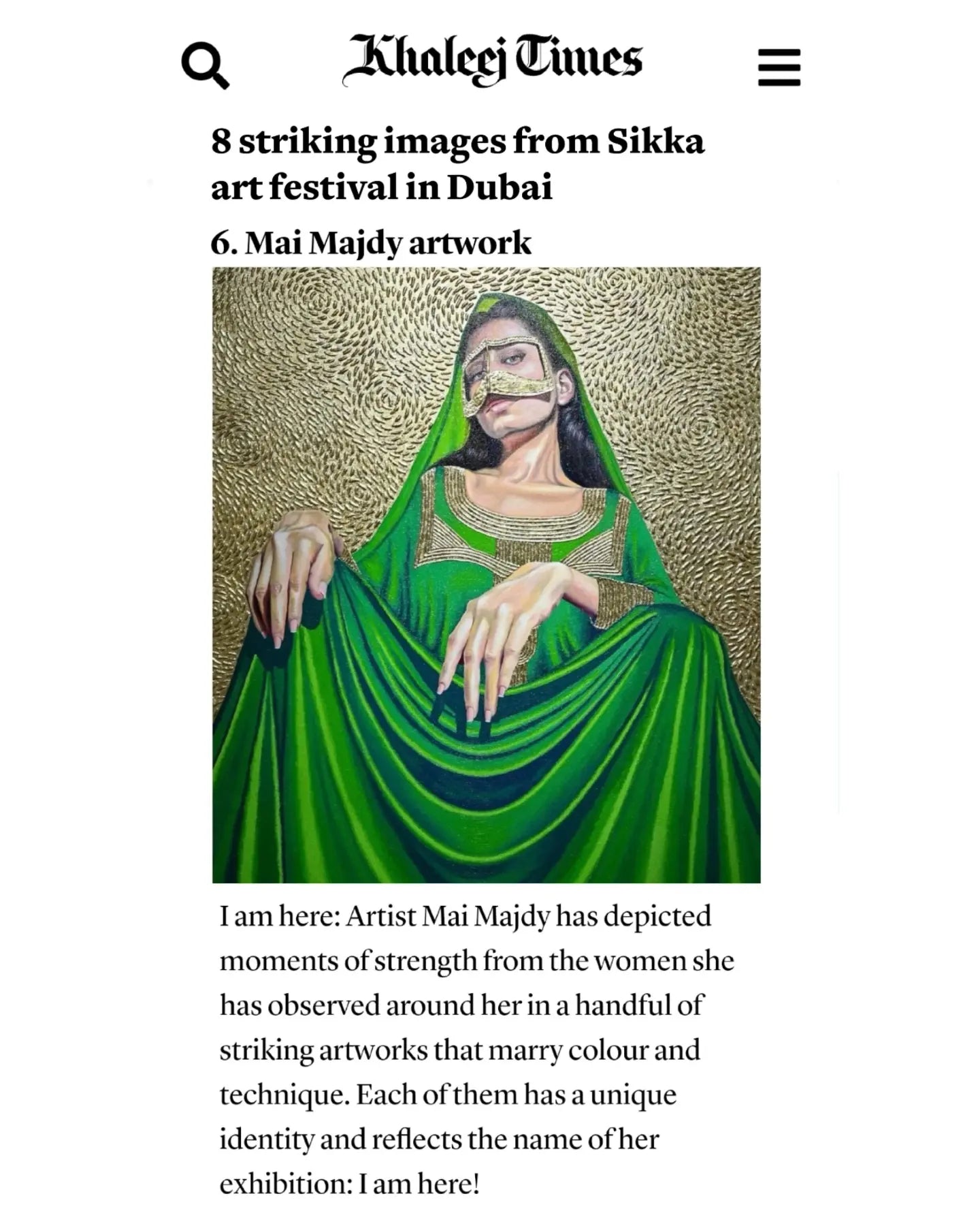 Mai Majdy's paintings impact on viewers and media at “Sikka art festival.”